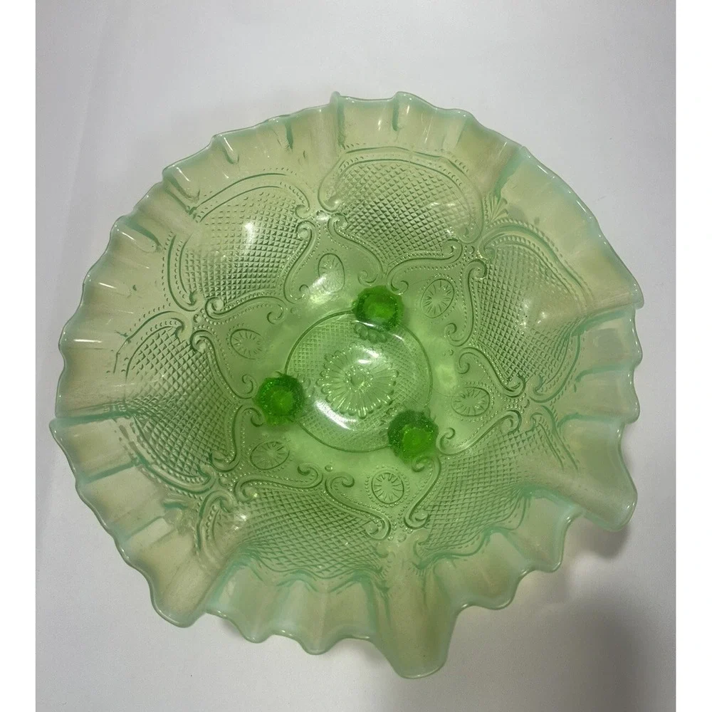 Decorative Green‎ Glass Candy Dish 7
